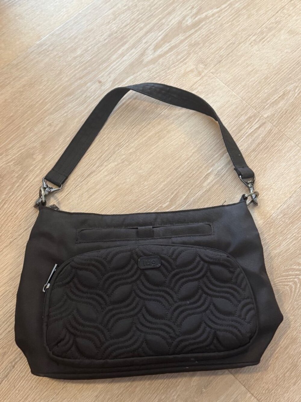 Lug Samba Black Shoulder Bag Purse Convertible Crossbody Quilted Organizer